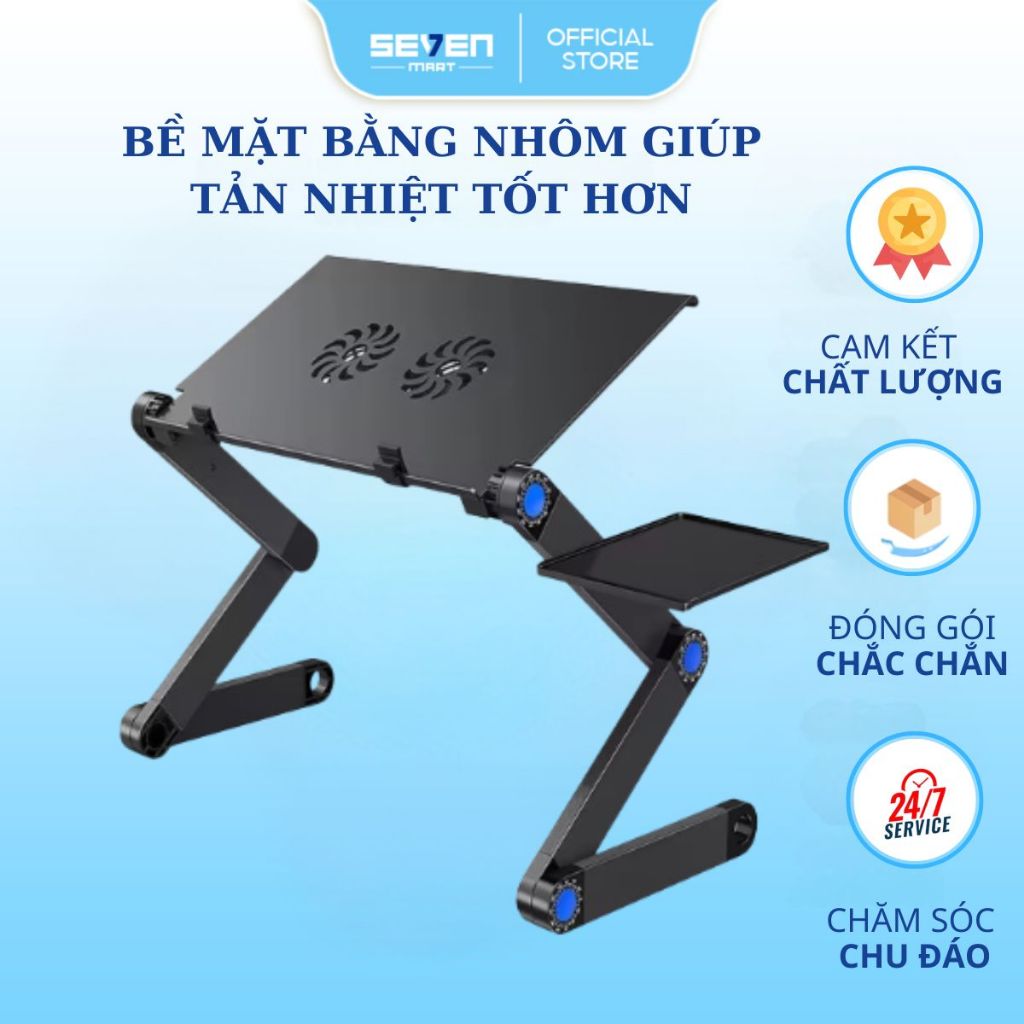 Bàn Laptop Xoay 360 Độ Để Mọi Tư Thế Có 2 Quạt Tản Nhiệt Chính Hãng Hakasaki