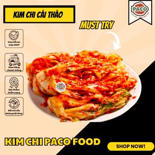 kim chi cải thảo cắt lát sẵn chuẩn vị hàn quốc nhà Paco Food ăn kèm cùng mì cay thịt nướng, nấu canh soup, lẩu đa dụng