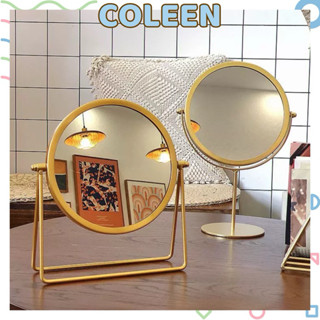 Gương Trang Điểm Kim Loại Mạ vàng Vintage Phong Cách Đơn Giản Để Bàn Makeup COLEEN