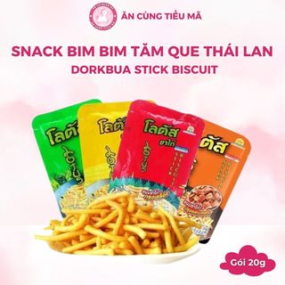 Snack Bim Bim Tăm Que Thái Lan Dorkbua Stick Biscuit Hương Vị Độc Đáo Giòn Rụm Gói 20g