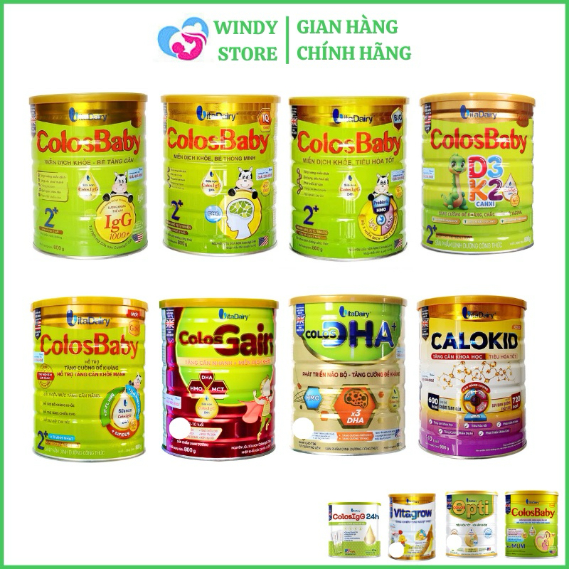 [Có Tích Xu - Chính hãng] Sữa bột Colosbaby Gold, IQ, Bio, D3K2, Thanh nhạt, Colos Gain, DHA, Caloki