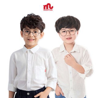 Áo sơ mi trắng bé trai RIOMIO size 20-42kg chất 100% cotton thô Hàn mềm mát RA696, RA251