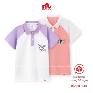 Áo polo bé gái RIOMIO size 21-42kg tay ngắn cổ bẻ chất 100% cotton thoáng mát cho bé đi học