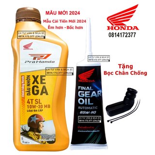 Combo Dầu nhớt xe tay ga Honda Pro 10W30 800ml  (0.8L) + Nhớt Lap Honda 120ml + Tặng bọc chân chống xe máy - Shopnhottot
