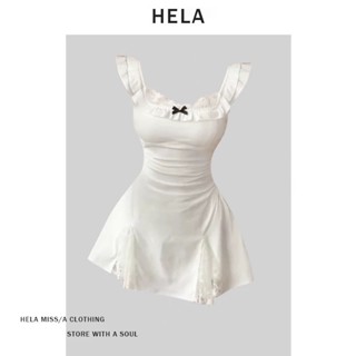   SẴN XL  Đầm Hela Ngắn Màu Trắng Kiểu Nơ Đáng Yêu Video Thật 