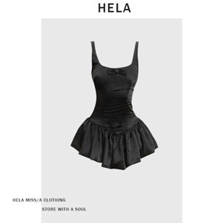 (SẴN SIZE S) Đầm Hela Ngắn Màu Đen Gợi Cảm