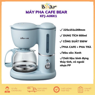  Máy pha cà phê Bear KFJ-A06K1 dung tích 600ml màu xanh có thể pha cà phê và trà bảo hành 12 tháng 