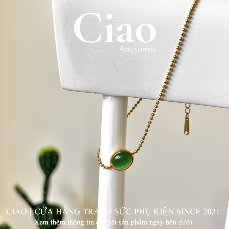 [HOẢ TỐC 1] Vòng chân/ Lắc chân titan không đen đính charm tròn mã 57 Ciao accessories