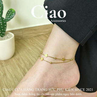   HOẢ TỐC 1H  Vòng chân  Lắc chân titan không đen gỉ charm sao tinh tế mã 58 Ciao accessories 