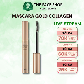 Mascara dưỡng ẩm dày và cong mi chống nước chống lem lâu trôi The Face Shop Gold Collagen Volume Mascara 12g