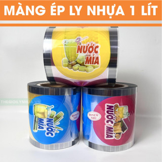 Màng ép ly nhựa 1 lít, màng ép nước mía, màng dập cốc khổng lồ 800ml-1300ml, màng ép in sẵn cam kết đủ 1200 logo: mã 38