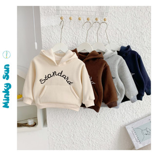 Áo Hoodie Chất Nỉ Bông Cho Bé Trai - Bé Gái, Áo Dài Tay STANDARE Cho Bé Mùa Đông Ấm Áp MINKSUN