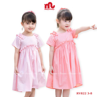 Váy bé gái mùa hè RIOMIO size 16-33kg, phối bèo xinh xắn, tặng kèm dây buộc tóc scrunchies RV822