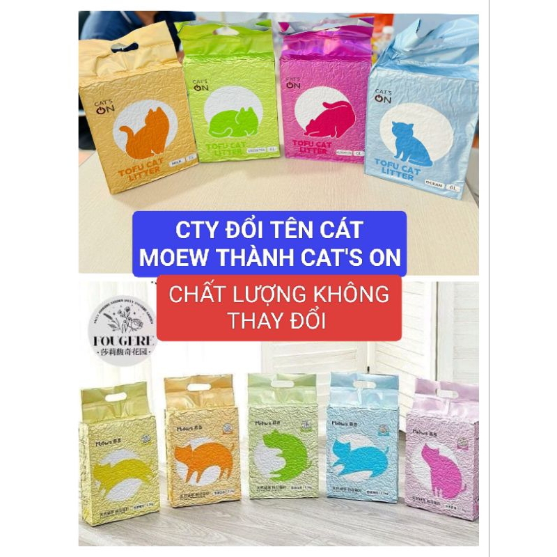 Cát đậu nành cho mèo cát CAT'S ON - CAT ON - MOEW Túi 6L 2.5KG. Cát Mew Cát đậu nành cao cấp tofu cat litter MOEW'S