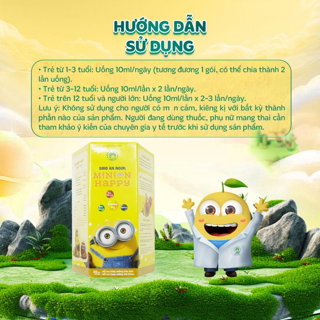 Siro ăn ngon Minion Happy hộp 30 gói