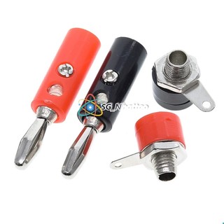 Jack bắp chuối 4mm đực cái màu đỏ, đèn Jack cắm 4mm nối dây điện tiện lợi tùy chọn