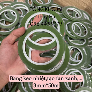 Băng keo Tạo fan xanh 3mm*50m,băng keo nhiệt giúp tạo fan volmue_mi fan_tao fan - Thúy Hà