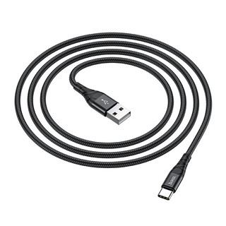 Cáp sạc nhanh 2.4a hoco du02 plus chân dây bện dù siêu bền dài 2m cho type-c