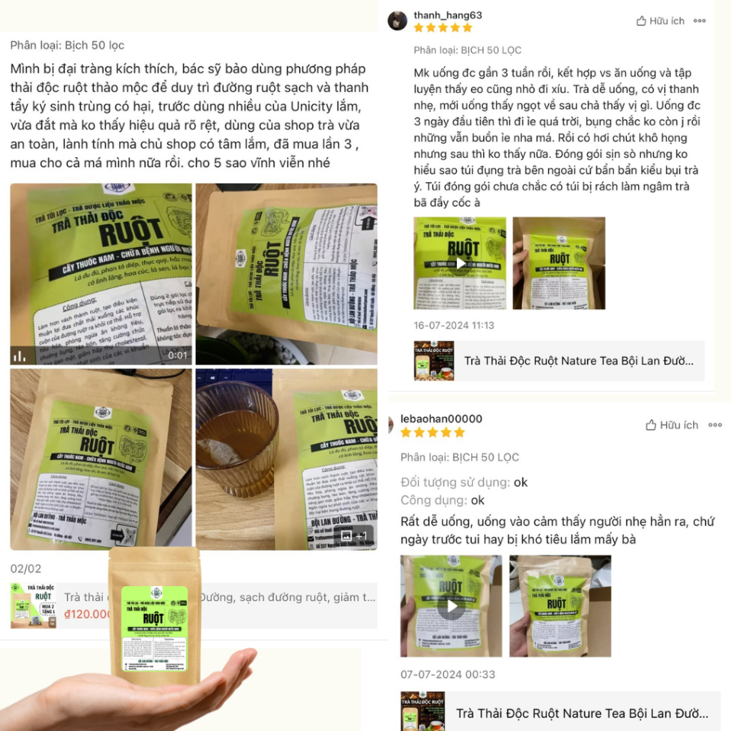 [30 lọc] - Trà Thải Độc Ruột Bội Lan Đường, Giảm Táo Bón, Hỗ Trợ Giảm Cân, Nhuận Tràng, Làm Sạch Ruột - Phan tả diệp