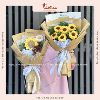 (CÓ SẴN HỎA TỐC) Bó hoa len tốt nghiệp, hoa hướng dương tặng tốt nghiệp, hoa len handmade - Crochet Teeru's House