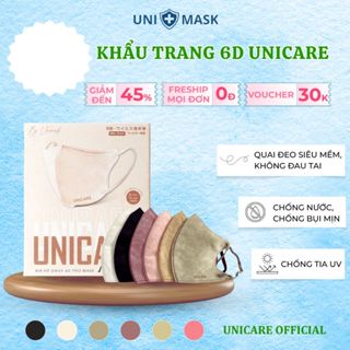 [ Thùng 200C ] Khẩu trang 6D UNICARE Chống Nước 3 Lớp Kháng Khuẩn 6 Màu Thời Trang Chống Tia UV Thế Hệ Mới UNIMASK68