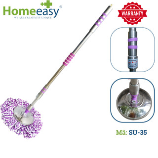 Cây Lau Nhà Xoay 360 Độ Homeeasy SU-35 - Dài 135cm, Ống Inox 25mm, Khóa Xoay Trái - Phải Tiện Lợi