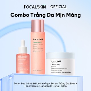 Toner Pad + Serum + Toner Serum Vitamin C Niacinamide B3 Trắng Da Mịn Màng Mờ Thâm Giảm Mụn 180ml
