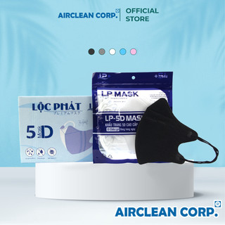 Thùng 100 Chiếc Khẩu Trang 5D Lộc Phát Màu Đen 3 Lớp Kháng Khuẩn