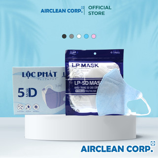 Thùng 100 Chiếc Khẩu Trang 5D Lộc Phát Màu Xanh 3 Lớp Kháng Khuẩn