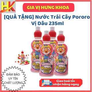 Nước trái cây pororo hương vị dâu hàn quốc chai 235ml, nước trái cây pororo thơm lừng vị dâu