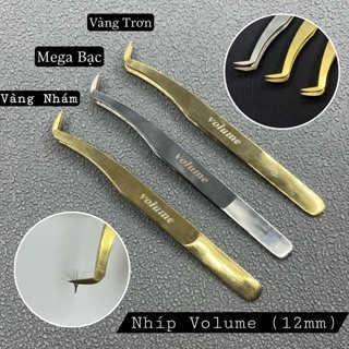 Nhíp volume vàng (bao da cao cấp)_12mm, dùng để tạo fan, nối mi volume, bao test tới 30D - Thúy Hà