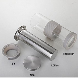 【Rẻ】Bình Pha Cà Phê Cold Brew 800ml Bình ủ cafe cold brew Chất liệu thủy tinh Bình pha trà phin pha coffee bộ lọc inox