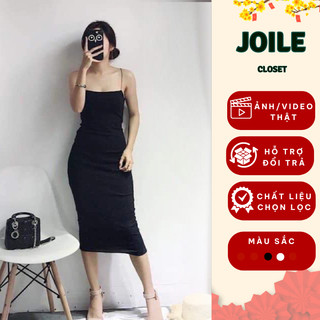 Váy body 2 dây sợi bún, đầm ôm body siêu tôn dáng sexy, vải co giãn, mặc đi chơi, dự tiệc Joile_Closet