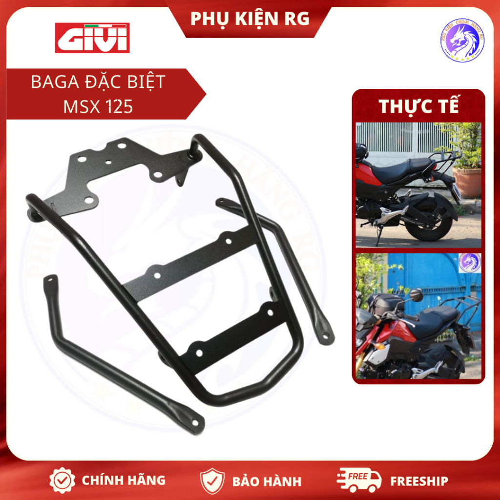 Baga sau Givi cho Xe MSX 125 2018, Cảng sau Đặc Biệt Cho Xe MSX125SF chắc chắn - BH 2 Năm