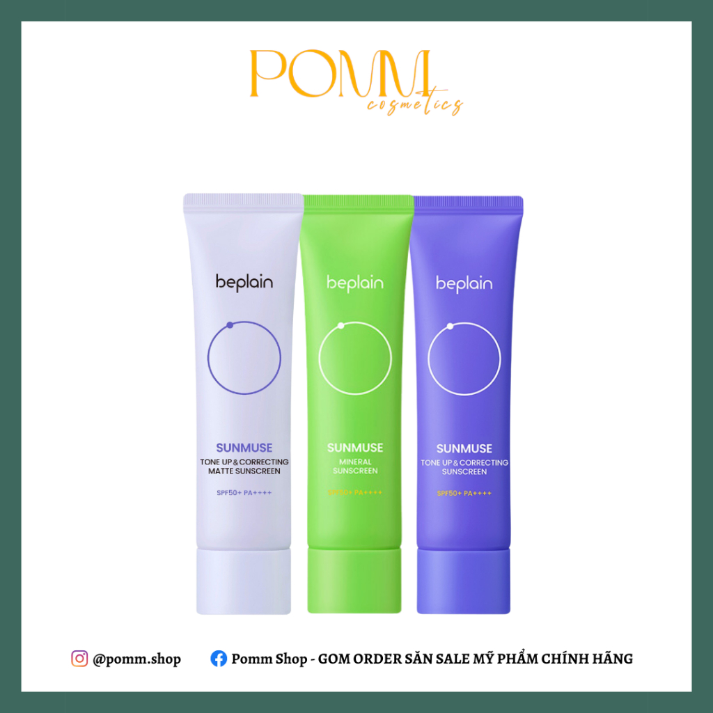 Kem Chống Nắng Nâng Tone, Kiềm Dầu Beplain Sun Muse Tone Up & Correcting, Mineral Sunscreen SPF50+ P