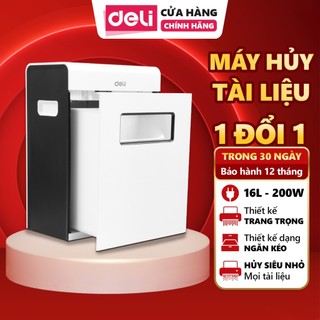 Máy hủy tài liệu deli công suất lớn cho văn phòng máy hủy công suất lớn bảo mật giấy tờ cd thẻ từ