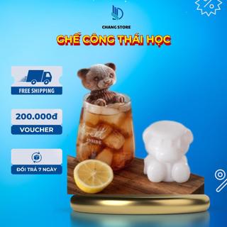 Khuôn Làm Đá Viên Hình Gấu 3D Bằng Silicon, Khay Đá Hình Gấu Cute Trang Trí Đồ Uống, Làm Thạch
