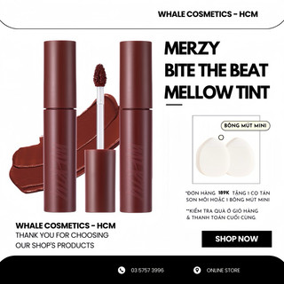 (Màu 1-8) Son Kem Lì Merzy Bite The Beat Mellow Tint 4g