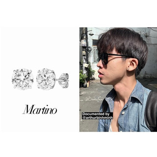 E02 martino bông tai bạc đính đá basic đơn giản mà sang