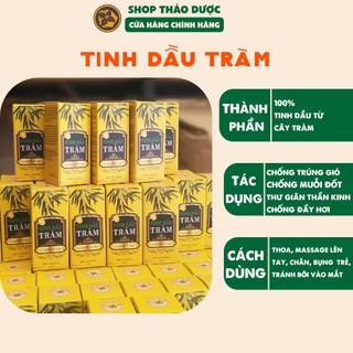 Tinh Dầu Tràm Shop Thảo Dược Chai 20ml - Giúp tránh gió, cảm lạnh, ho, viêm xoang hiệu quả