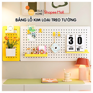 Bảng lỗ Pegboard Dola Home kim loại cao cấp treo tường. Bảng treo trang trí nhà cửa, góc làm việc