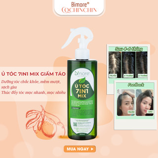 Dầu ủ tóc Bimore 7in1 mix sẵn giấm táo mèo giúp thúc đẩy tóc con mọc nhanh và dài, mềm mượt tóc chai 500ml