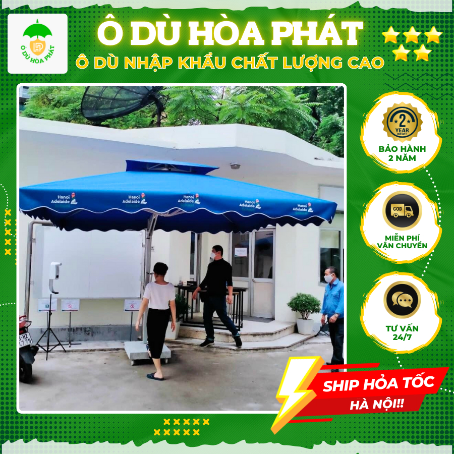 Dù lệch tâm vuông ngoài trời rộng 2,5x2,5m HÀNG NHẬP KHẨU CAO CẤP vải dù polyester chống thấm tuyệt đối bảo hành 2 năm