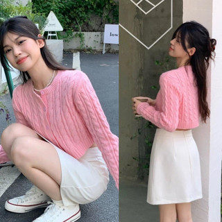 Áo khoác len thừng croptop trẻ trung chất đẹp dày dặn chắc tay. Khoác cadigan dáng ngắn len thừng.