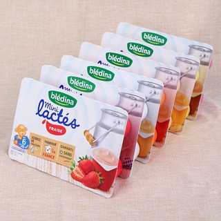 Sữa chua BLEDINA Lactes Pháp vị tự nhiên, dâu, đào, chuối, xoài, lê, đào cho bé ăn dặm