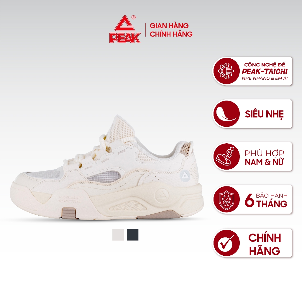 Giày Thể Thao Thời Trang Nam Nữ PEAK Casual Công nghệ Đế Taichi Siêu Nhẹ Thiết kế Basic DB420057 DB420058