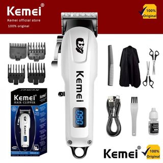 Tông đơ cắt tóc KM-809A bản nâng cấp, Máy cắt tóc gia đình và salon pin sạc tiện lợi an toàn cho bé
