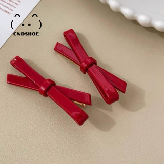 (FREESHIP) Cndshoe - Kẹp Tóc Nơ Màu Đỏ Phụ Kiện Thời Trang Cho Nữ