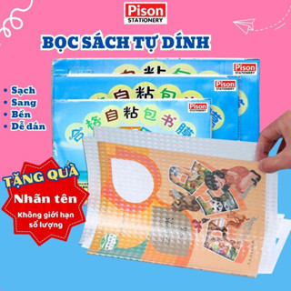Bọc sách vở decal Pison bao tập chống nước chống rách trong suốt nhiều kích cỡ