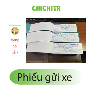 Phiếu giữ xe in sẵn có nhảy số - 100 tờ/cuốn - giấy f70 - size 14.5x5cm -chichita phiếu giữ xe máy, phiếu trông xe